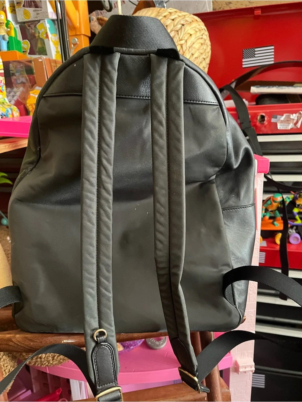 Coach Brown Signature Canvas Backpack with Gold Hardware